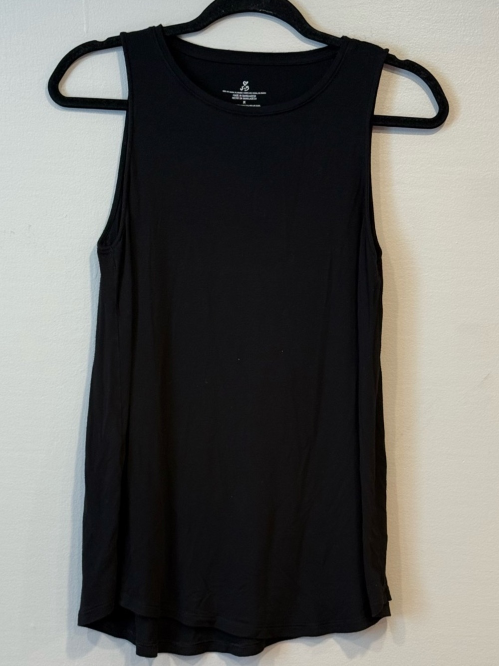 J&B Tank Top Black Rayon Spandex Blend Stretch Lightweight Women's Size Medium